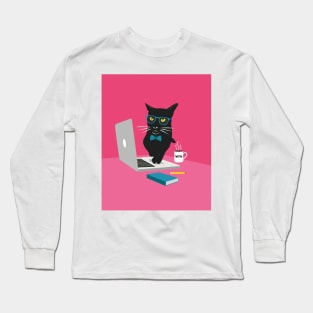 Work From Home Cat Long Sleeve T-Shirt